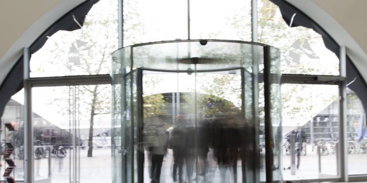 Revolving door on campus