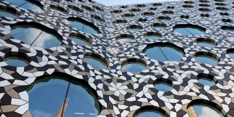 Ravensbourne building looking up