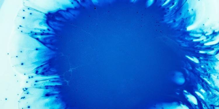 Abstract art in light and dark blue