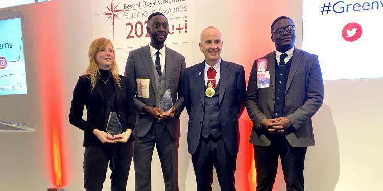 Tara Trangmar & Emmanuel and Lemuel Unaji at awards ceremony