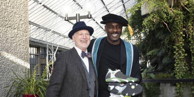 Tinker Hatfield and Idris Elba meet in the Barbican