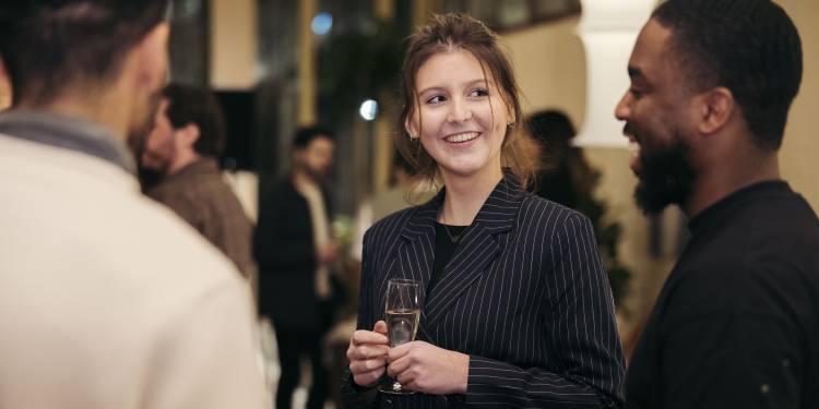 Em Lemaitre-Downton at a champagne reception celebrating the programme