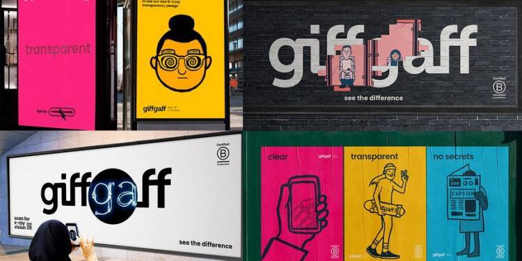 Billboards that highlight Giff Gaff's transparency