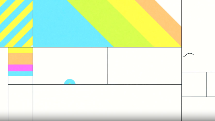 Rectangles with different multicoloured stripes inside