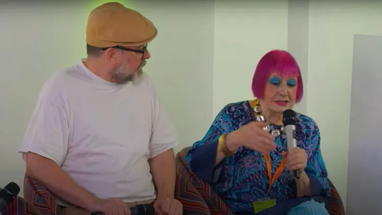 Zandra Rhodes discussing dishonesty at the core of luxury