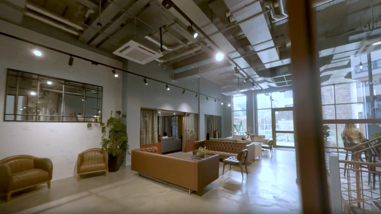 students socialising in the communal area