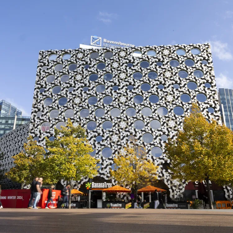 The outside of the Ravensbourne building.