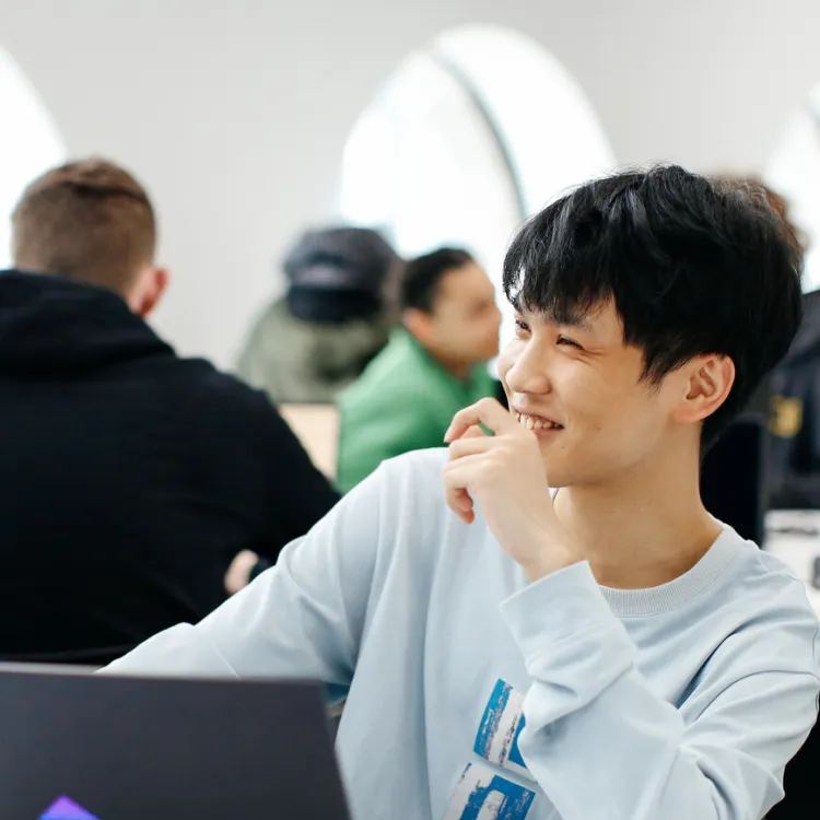 student on laptop 