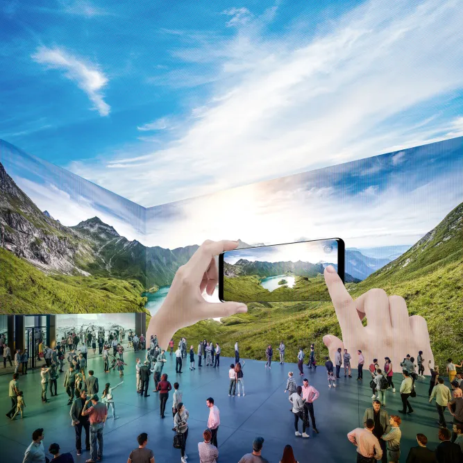 An image of the interior of the Outernet London location