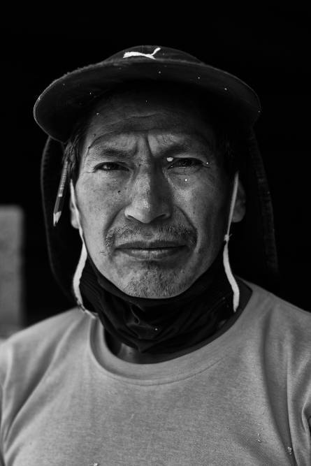 Portrait of an Ecuadorian man on a construction site