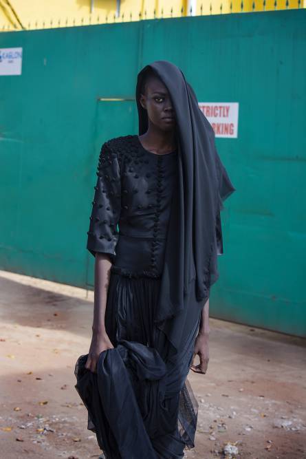 Ugandan model wearing Lamula Nassuna