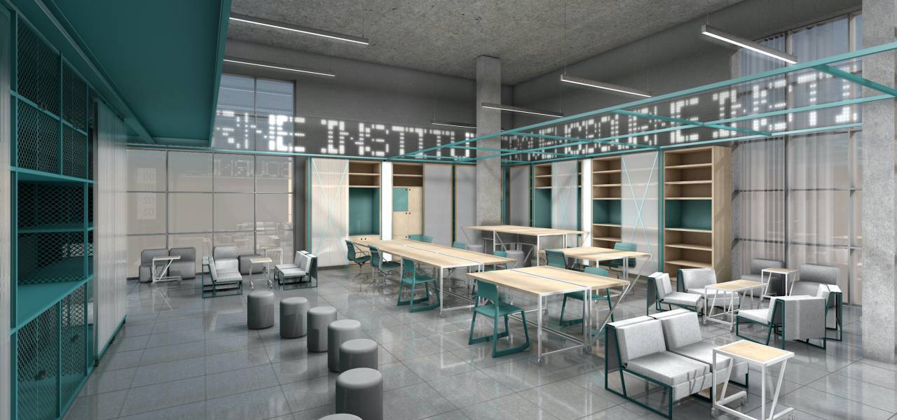 The Institute's modern lobby design
