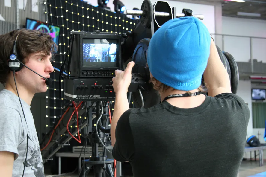 Behind the scenes on the Digital Television Production course