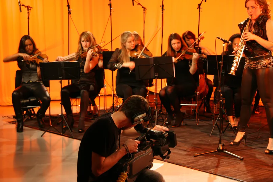 Music and Sound Design student films an orchestral performance