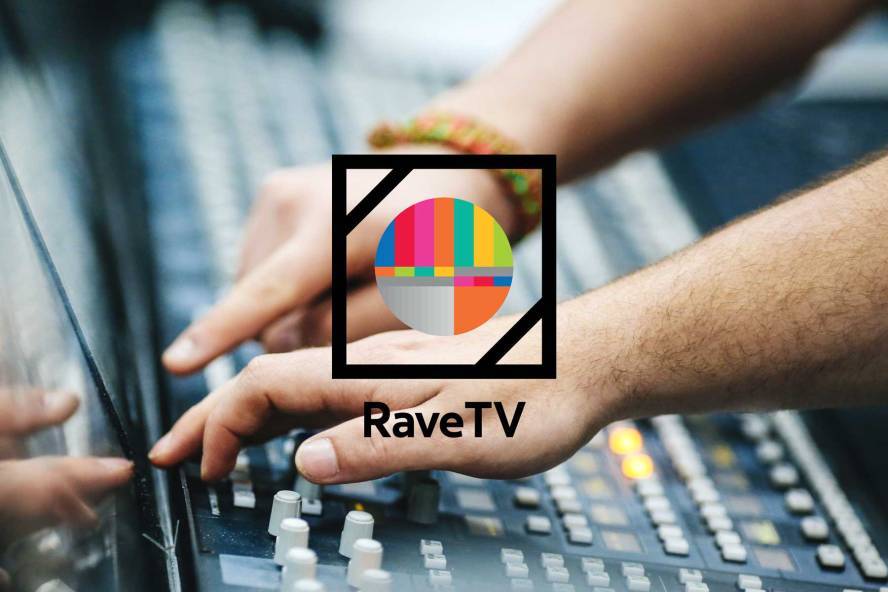 Rave TV logo student work on Digital Television Production course
