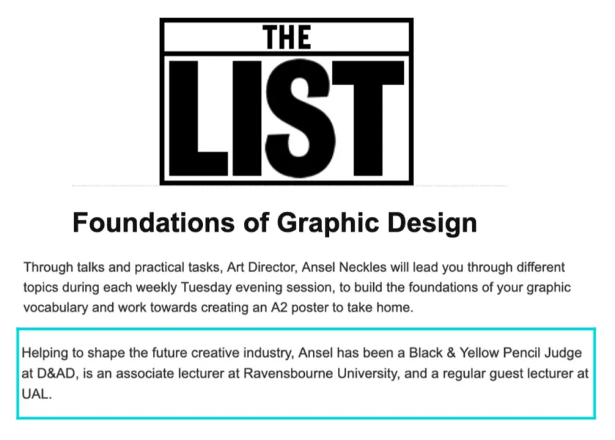 Ravensbourne coverage in The List 