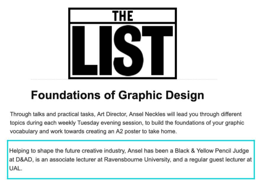 Ravensbourne coverage in The List 