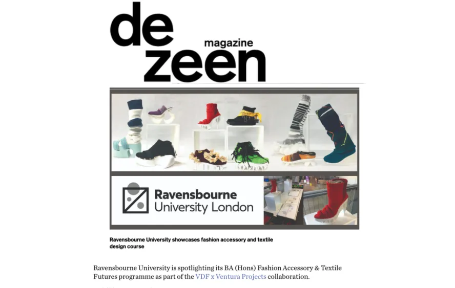 Ravensbourne coverage in Dezeen