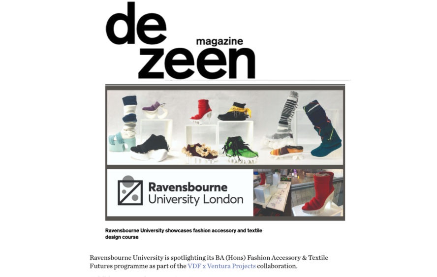 Ravensbourne coverage in Dezeen