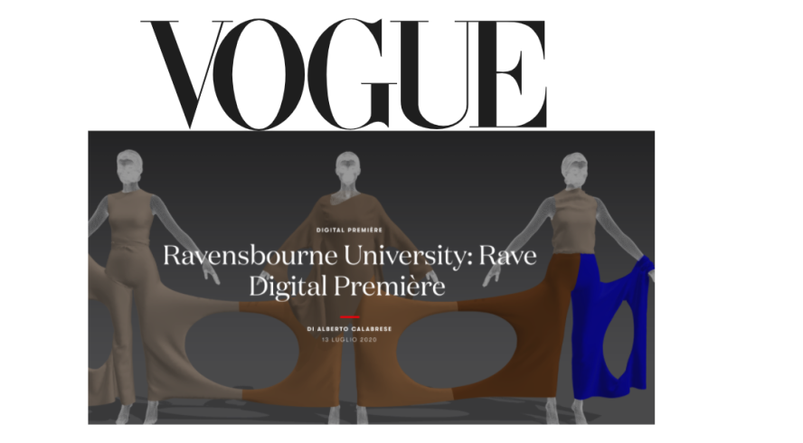 Ravensbourne coverage in Vogue Italia
