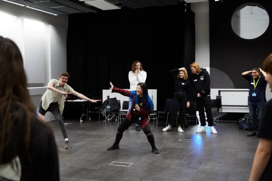 Animation students in the animation lab 