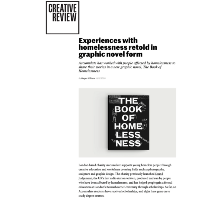Creative Review coverage for The Book of Homelessness