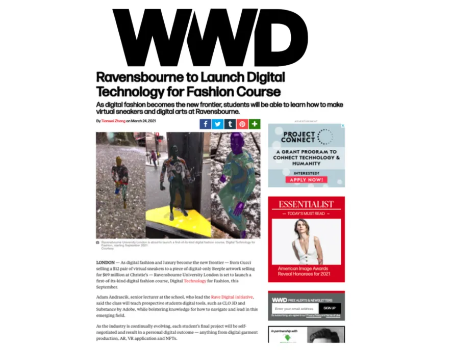 Coverage snippet from WWD Women's Wear Daily