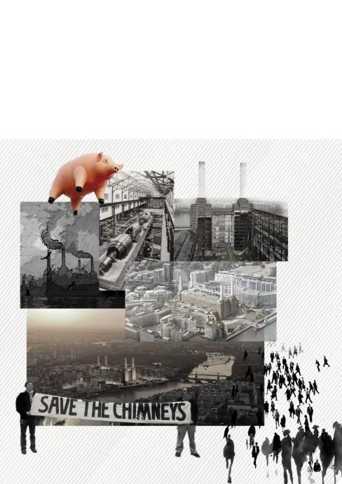 Collage of Battersea Power Station by Isobel Clancy