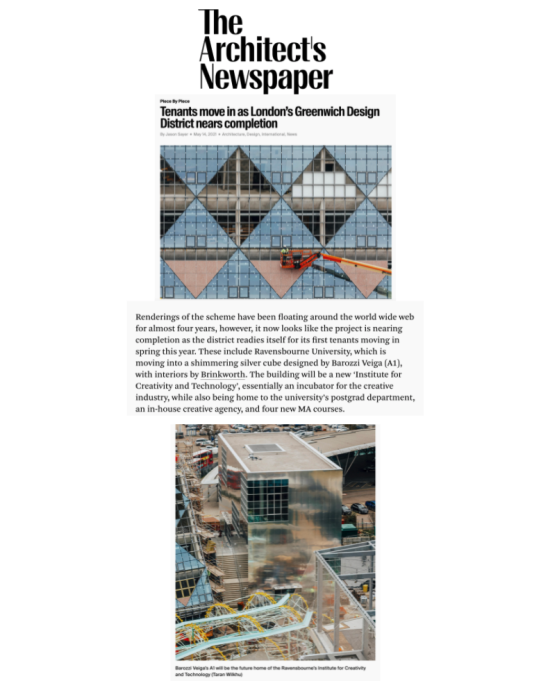 Coverage of The Institute for Creativity and Technology in The Architects Newspaper