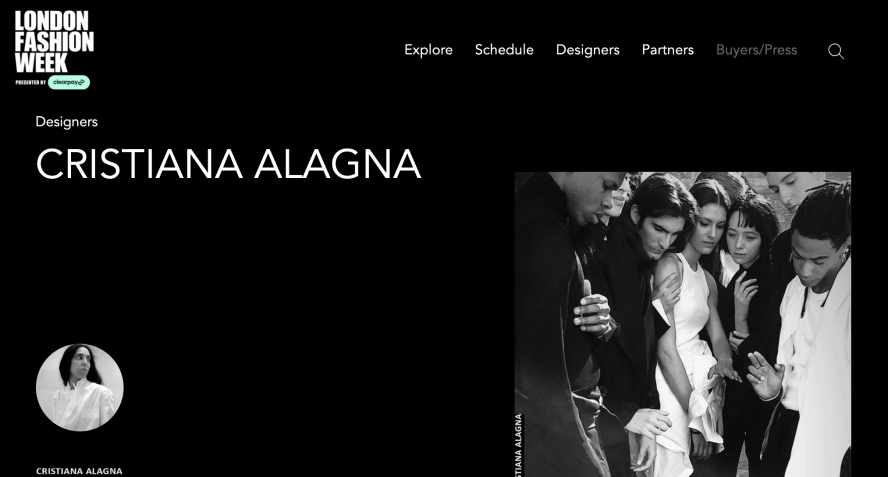 Alumna Cristina Alagna features in LFW