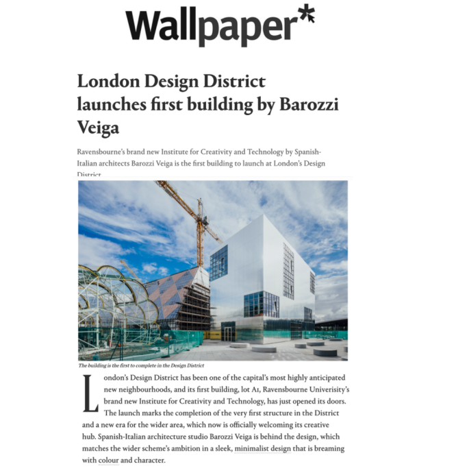 Coverage for the Institute in Wallpaper Magazine 