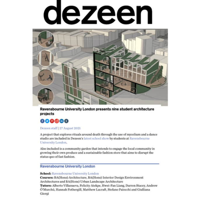 Clippings in Dezeen 