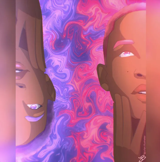 Beautiful illustration of a women's face