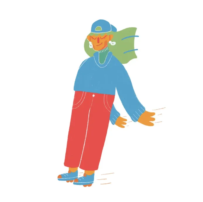 Girl on rolling skates