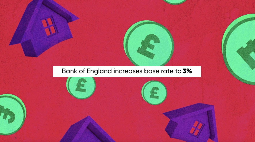 Student work of green pound coins and purple houses