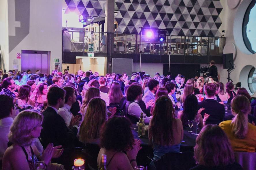 Image shows students sat down attending awards ceremony
