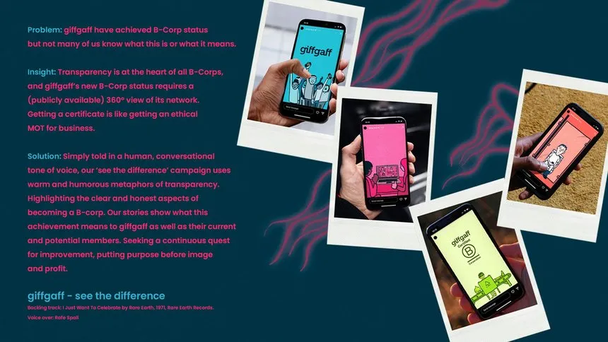 A project proposal for Giff Gaff featuring phone adverts