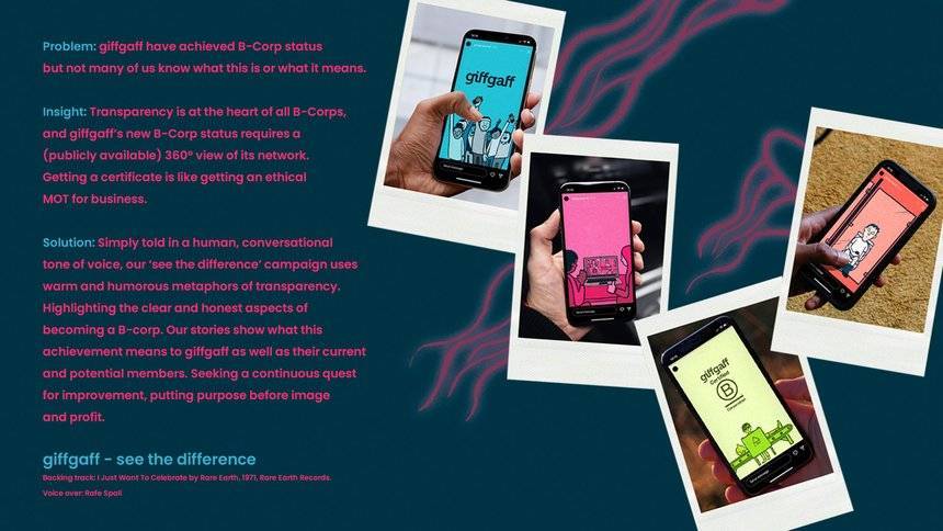 A project proposal for Giff Gaff featuring phone adverts