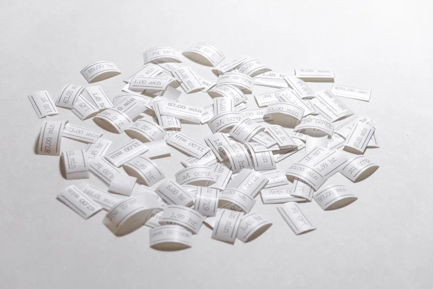 receipts scattered on the floor