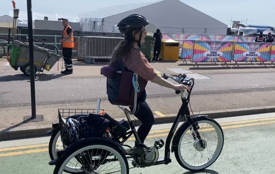 Zara rides her trike