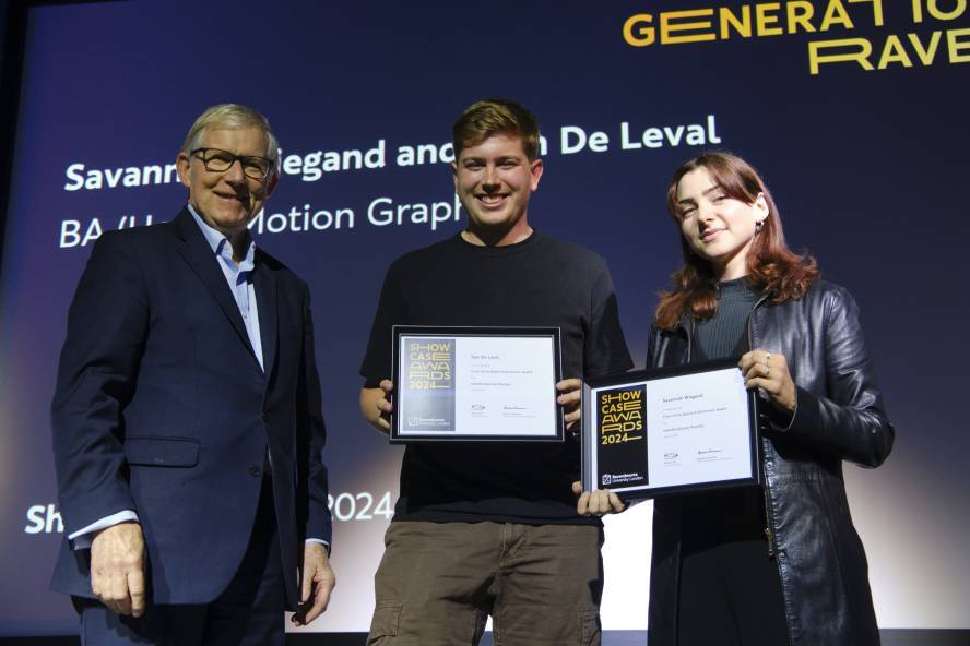 Savannah Wiegand and Sam De Leval receive award