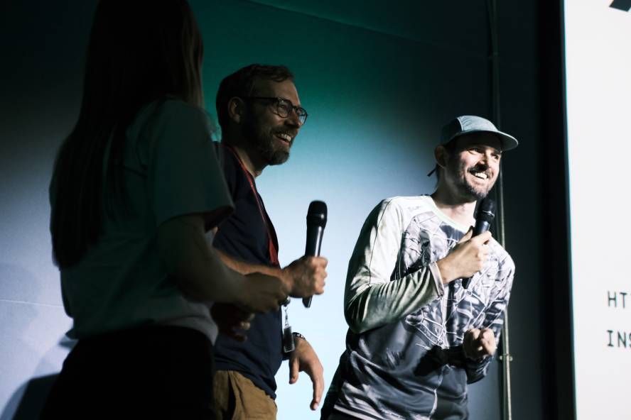 Speakers give talk at OPN festival