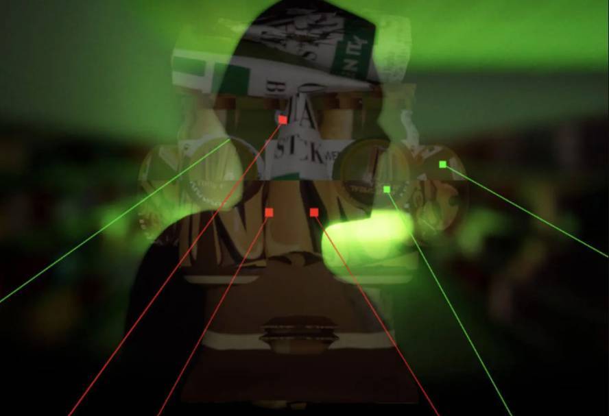 Still image from live performance of GOD MODE (ep. 1) project created by Knowledge Exchange researchers at Ravensbourne University