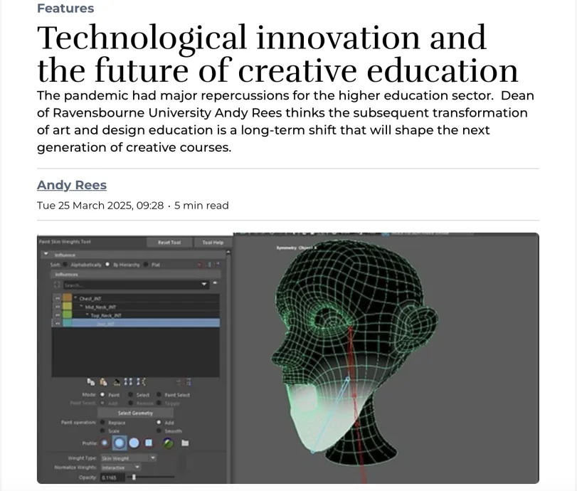 An article published by Dean Andy Rees in Arts Professional 