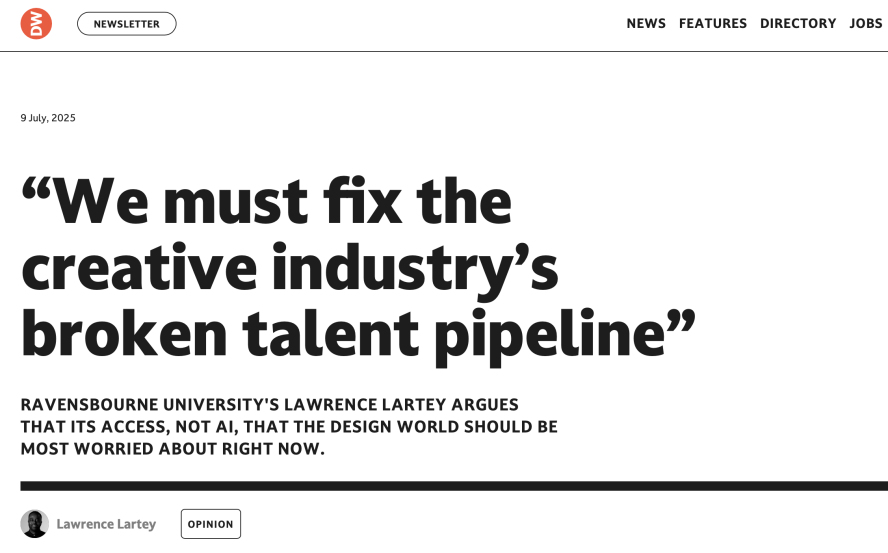 Lawrence Lartey's article for Design Week 