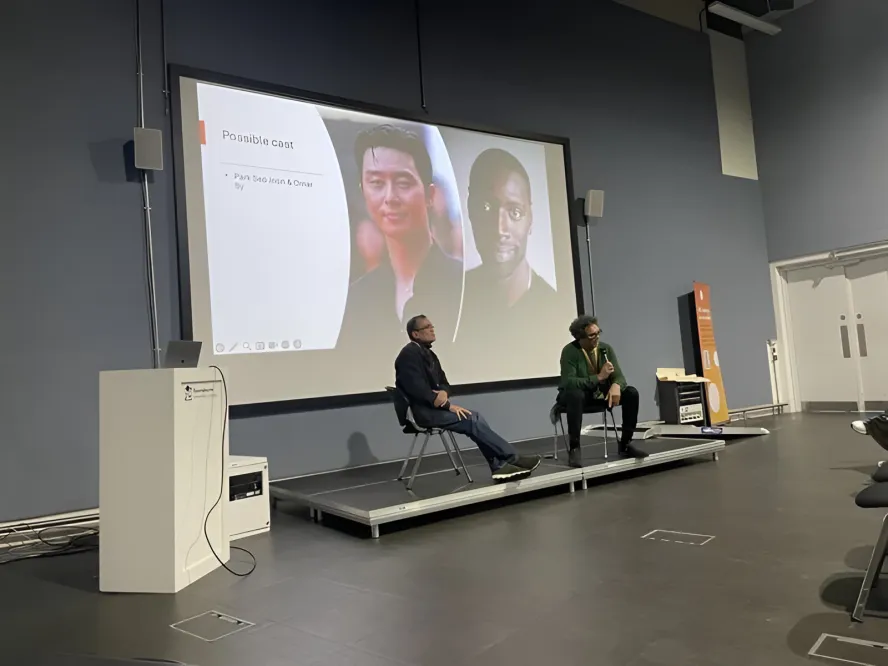 Orson Nava being interviewed on campus at Ravensbourne University