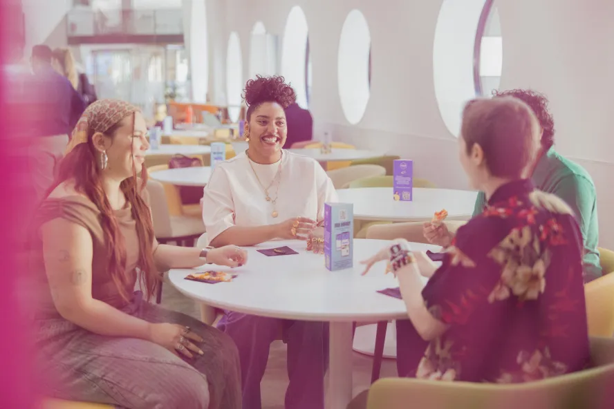 Students laughing at Ravensbourne