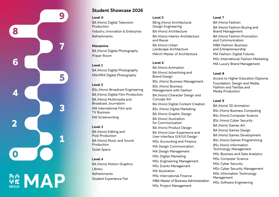Open Day X Annual Student Showcase floor guide 2026