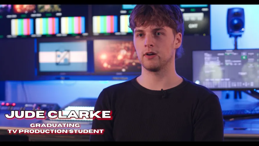 Interview with Jude Clarke in Ravensbourne's TV Production studios