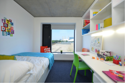 Bedroom with view of O2